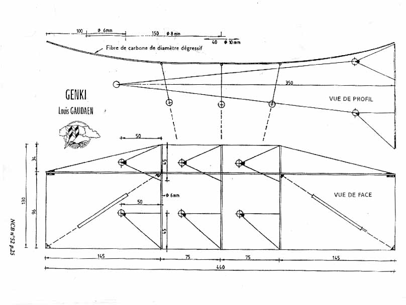 plan de cerf-volant type Delta de 4 mètres